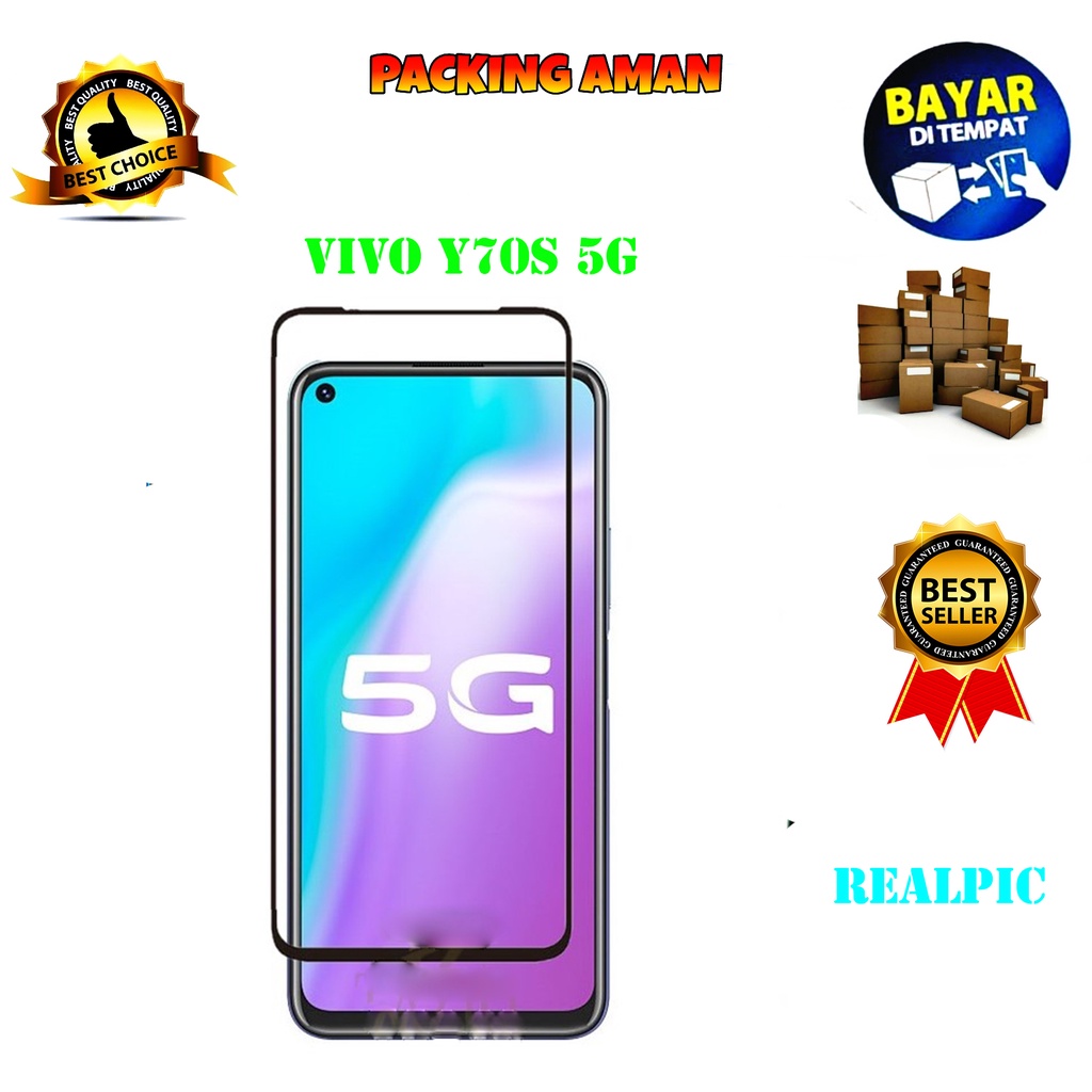 Tempered Glass Vivo Y70S Full Cover / Full Screen Protector Anti Gores