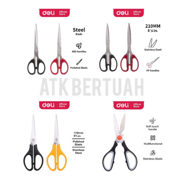 

DELI STAINLESS STEEL SCISSOR GUNTING BESI BAJA