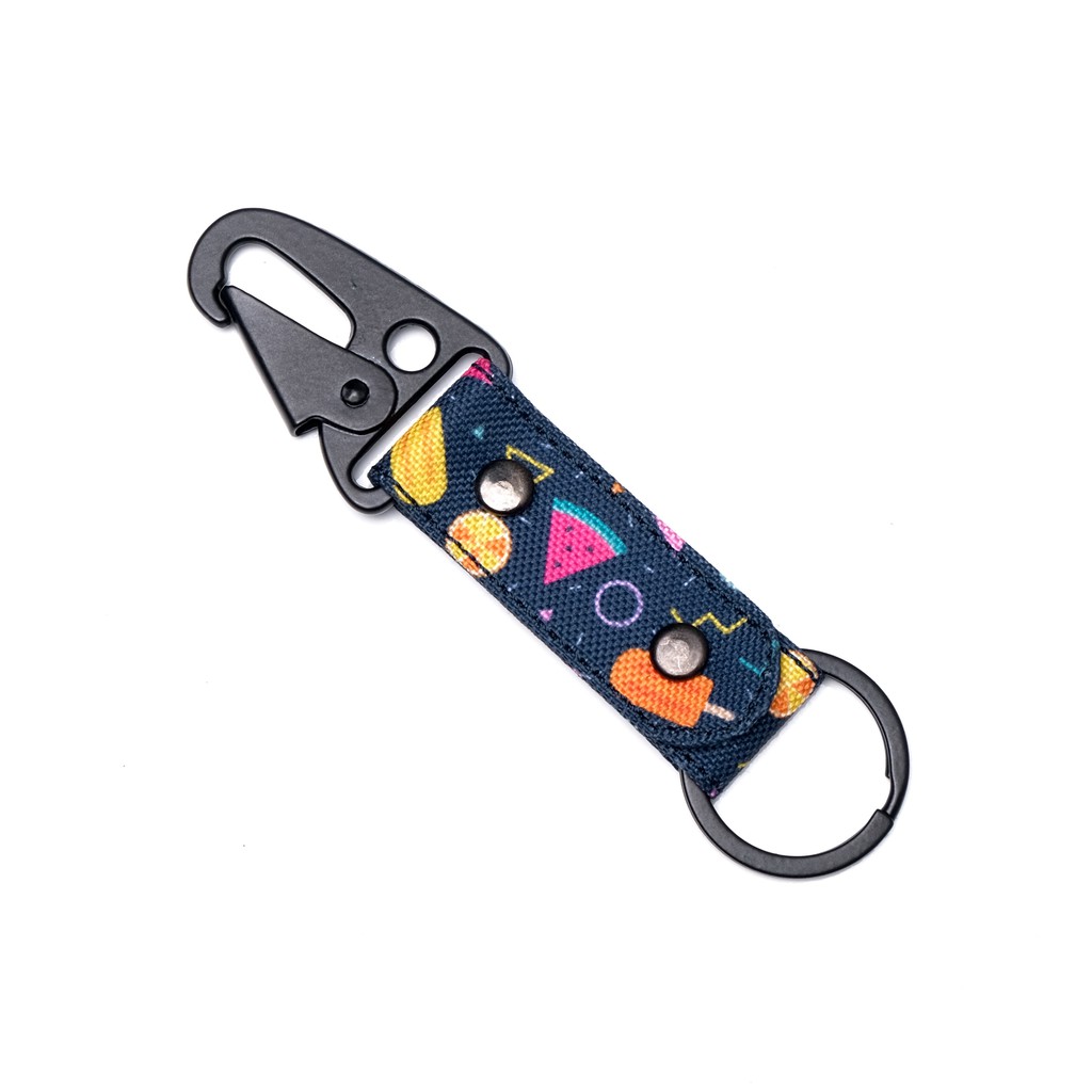 gantungan kunci carabiner kain motif - snaphook keychain - NKC227