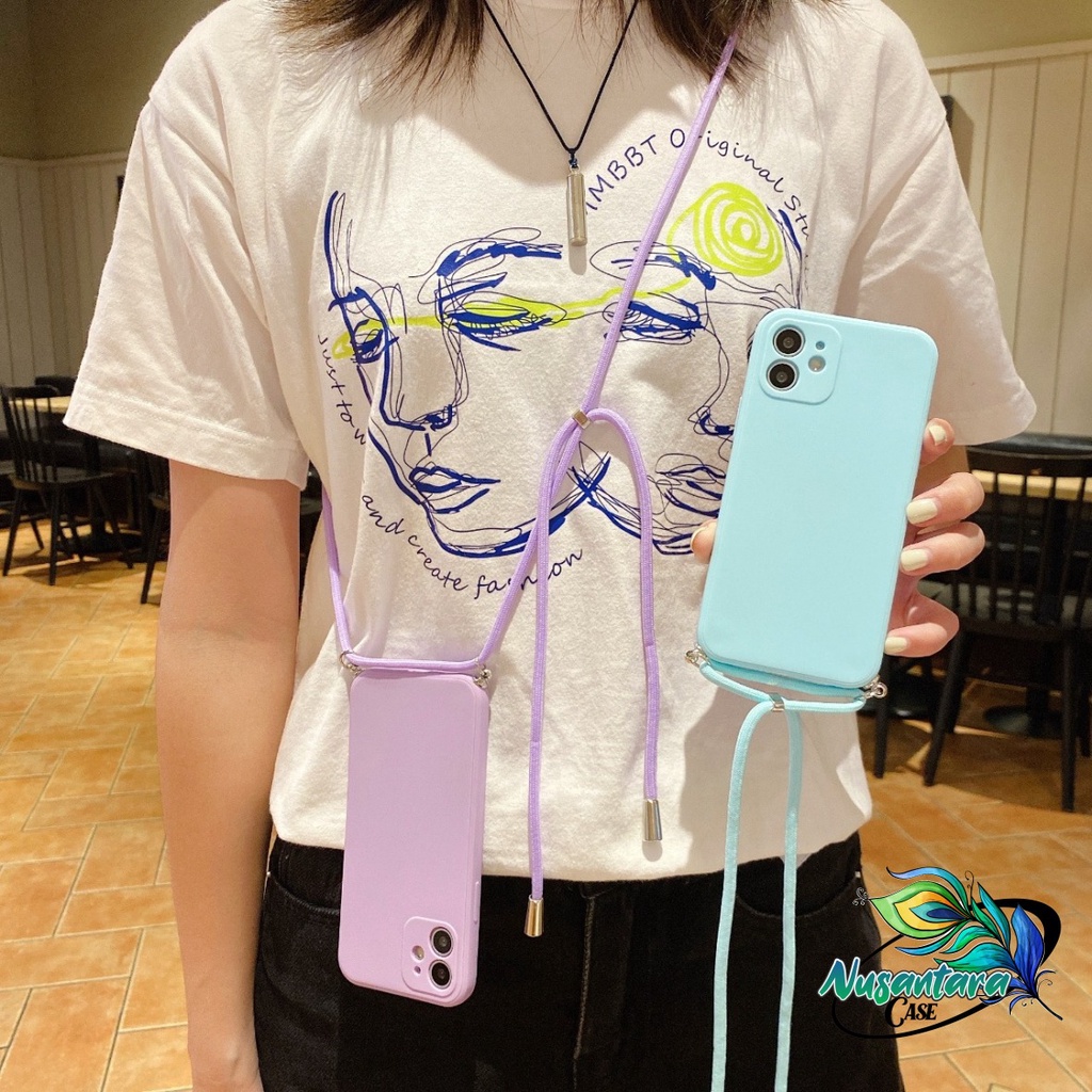 SOFTCASE SLINGCASE TALI LANYARD MACARON PELINDUNG KAMERA XIAOMI REDMI 3 4A 4x 5+ 5A 6 6A 7 8 8A PRO 