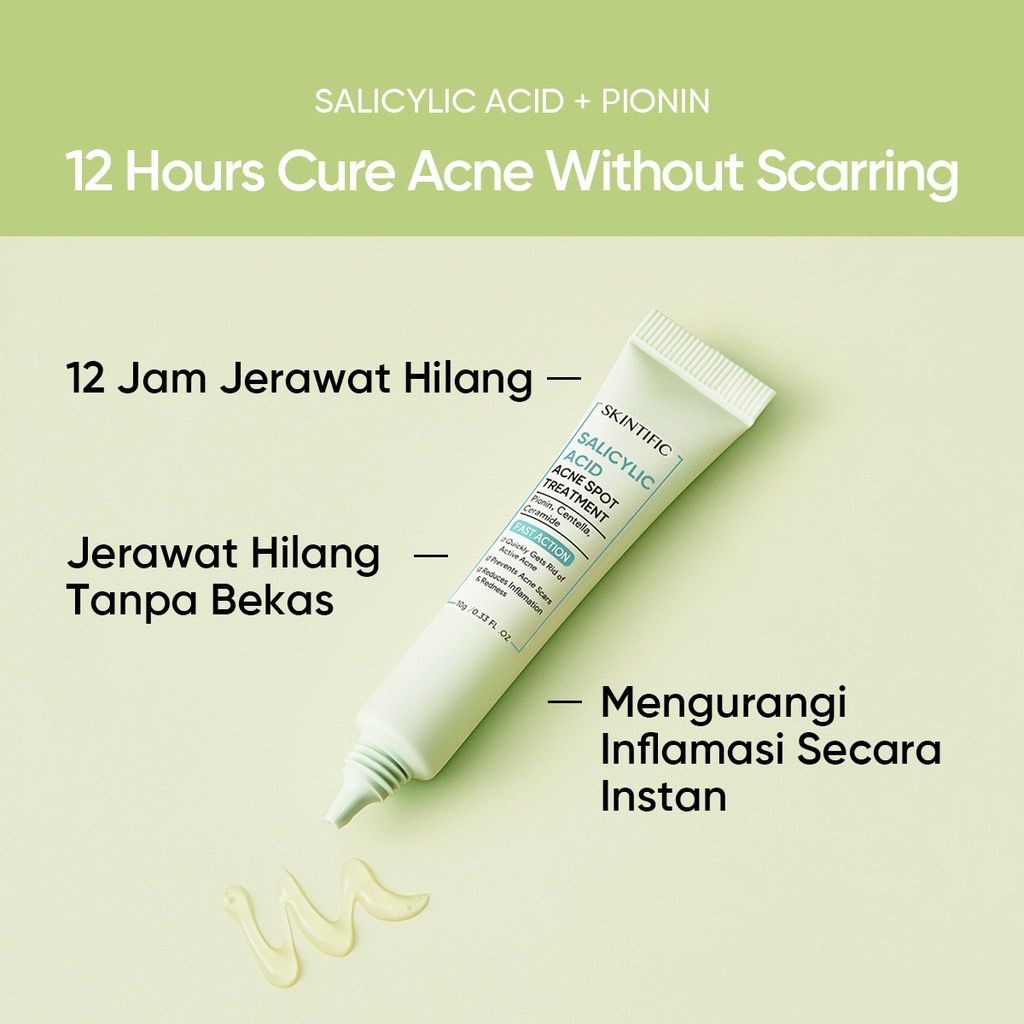 SKINTIFIC - Salicylic Acid Acne Spot Treatment Gel 12 Hours Cure Acne 10G Anti Acne Obat Jerawat