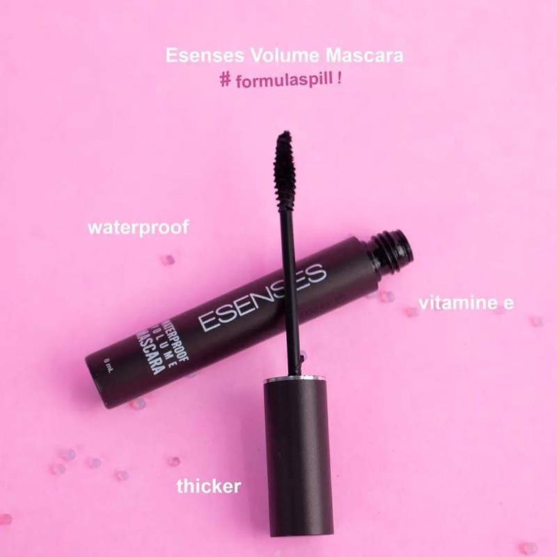 ESENSES Mascara - Esenses Waterproof Volume Mascara 8ml BPOM Maskara Pelentik Bulu Mata