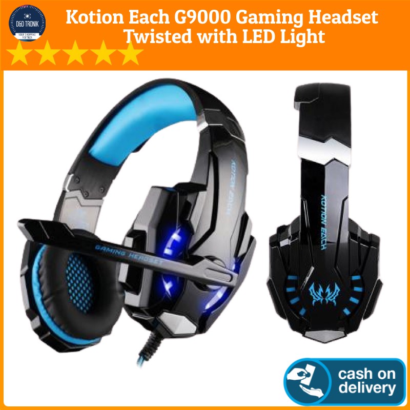 Headset Headphone Gaming Gamer Kotion Each G9000 Led Light Lentur Murah Shopee Indonesia