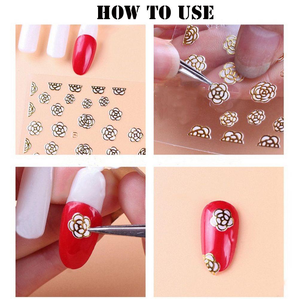 R-bunga Stiker Kuku Nail Art Dekorasi Manicure Tips Daun