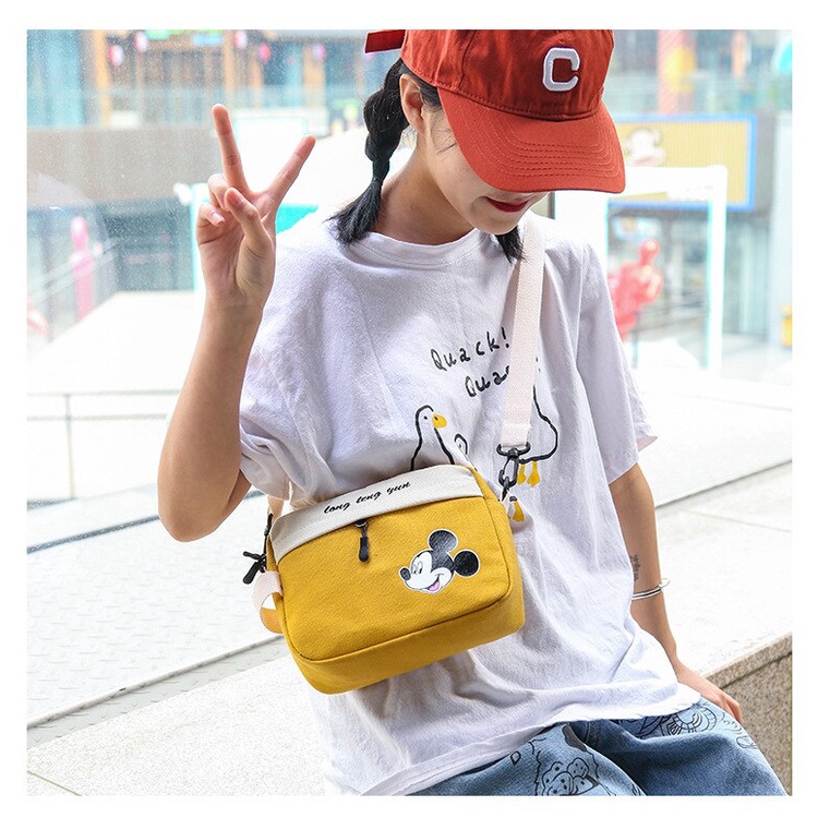 Twenty Bag - Tas Selempang Anak Wanita Dan Pria Terbaru 2021 Kekinian Motif Carakter MICKEY MOUSE Korean Style Murah Bahan Canvas Tebal