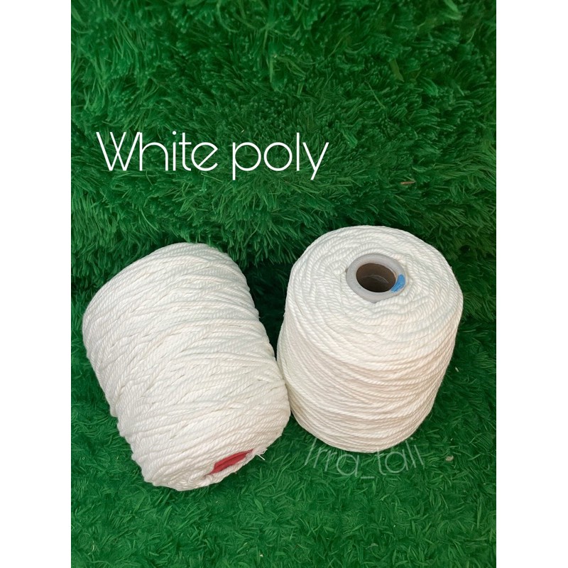 Tali katun warna white poly 1kg