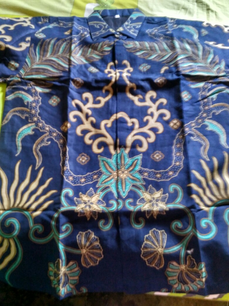Aswangga Dongker Pendek Kemeja Batik Pria Full Furing Bahan Katun Halus Baturaden