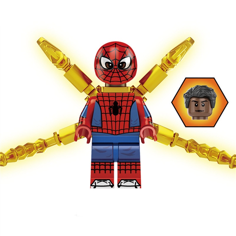 1pc Mainan Puzzle Balok Bangunan Minifigure Model Marvel Spiderman Bahan ABS Untuk Hadiah Anak