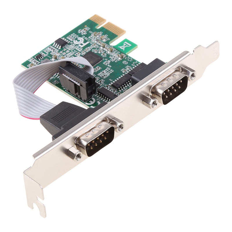 Cre PCIe Dual Serial Expansion Card Chip AX99100 2port Industri DB9 COM RS232 Converter Adapter Controller