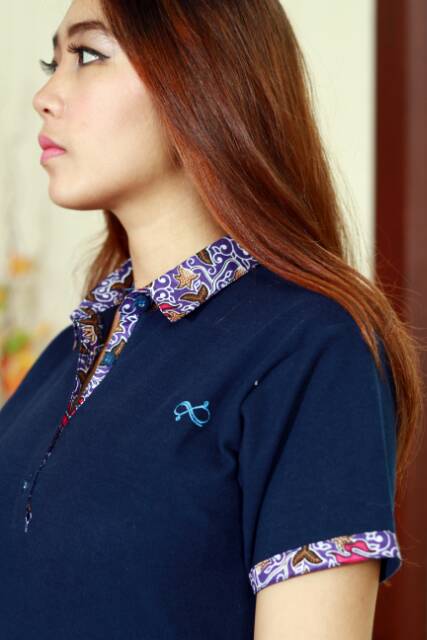 Loyal Dress Batik Navy Modern Wanita M L XL XXL