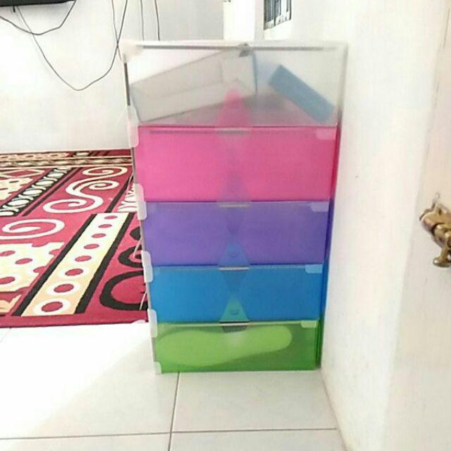 Tgb [ Isi 5 ] Mini Drawer/kotak Sepatu / Shoebox Warna Model Laci List Besi 1 Set Isi 5 Pcs