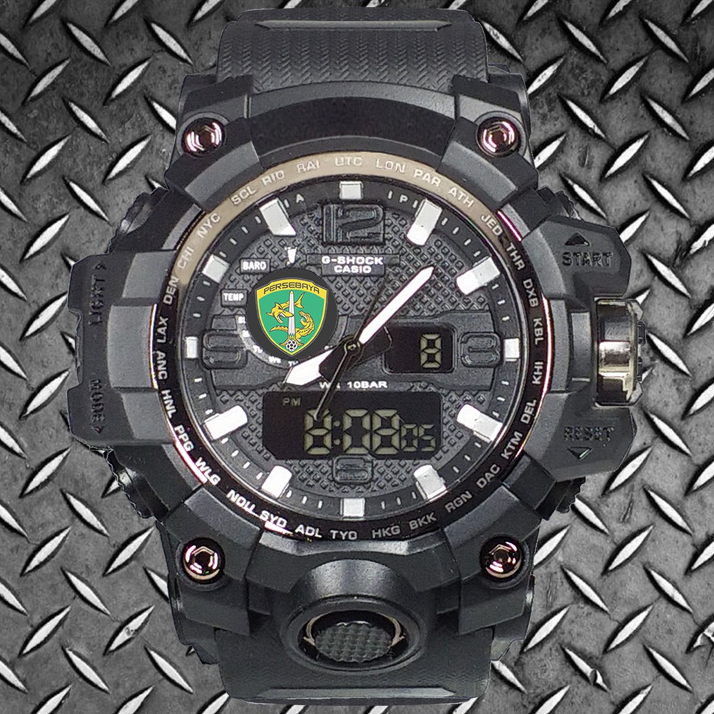 (Istimewa Bossque) Jam PERSEBAYA SURABAYA DT Full Black (Exclusive)