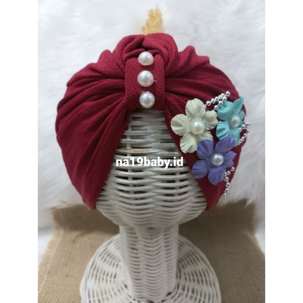 Turban Bayi Bunga Sakura Aksesories Anak Perempuan Bunga