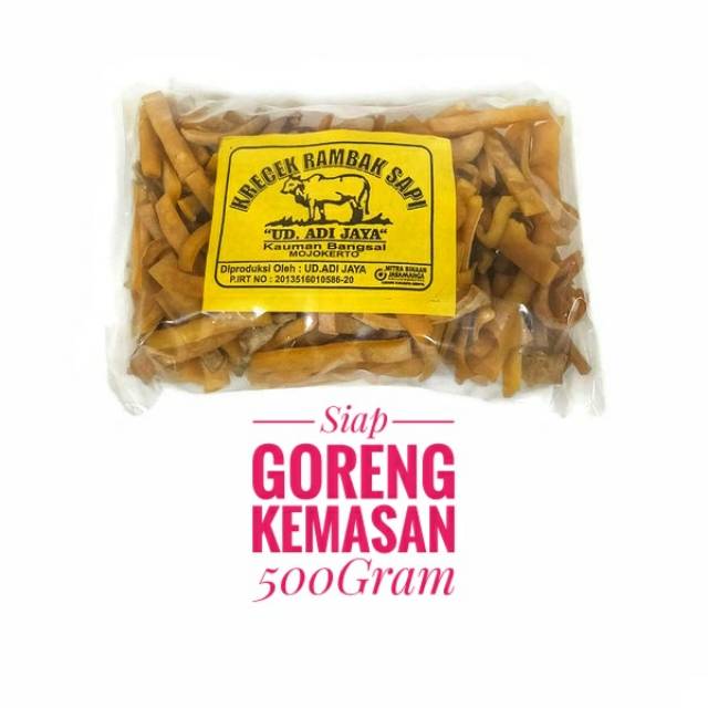 

Krecek/ Kerupuk Rambak Kulit Sapi Stik Lebar Mentah 500 Gr