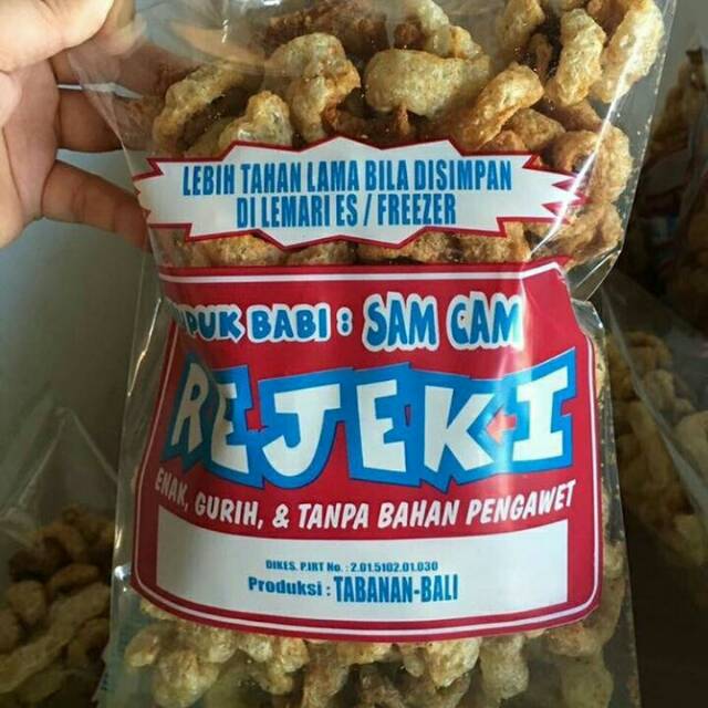 

Kerupuk Babi Rejeki Samcam 200gr - oleh oleh khas bali 100% tidak halal