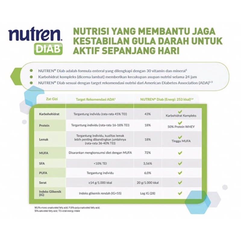 Nutren diab 400 gram ( susu nutrisi khusus penderita diabetes )