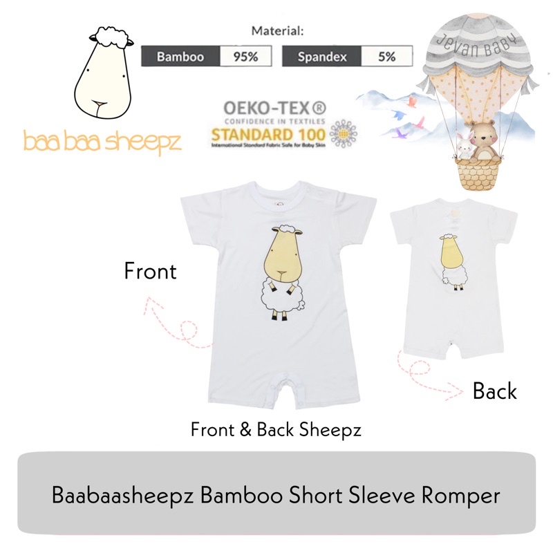 Baabaasheepz Bamboo Short Sleeve Romper