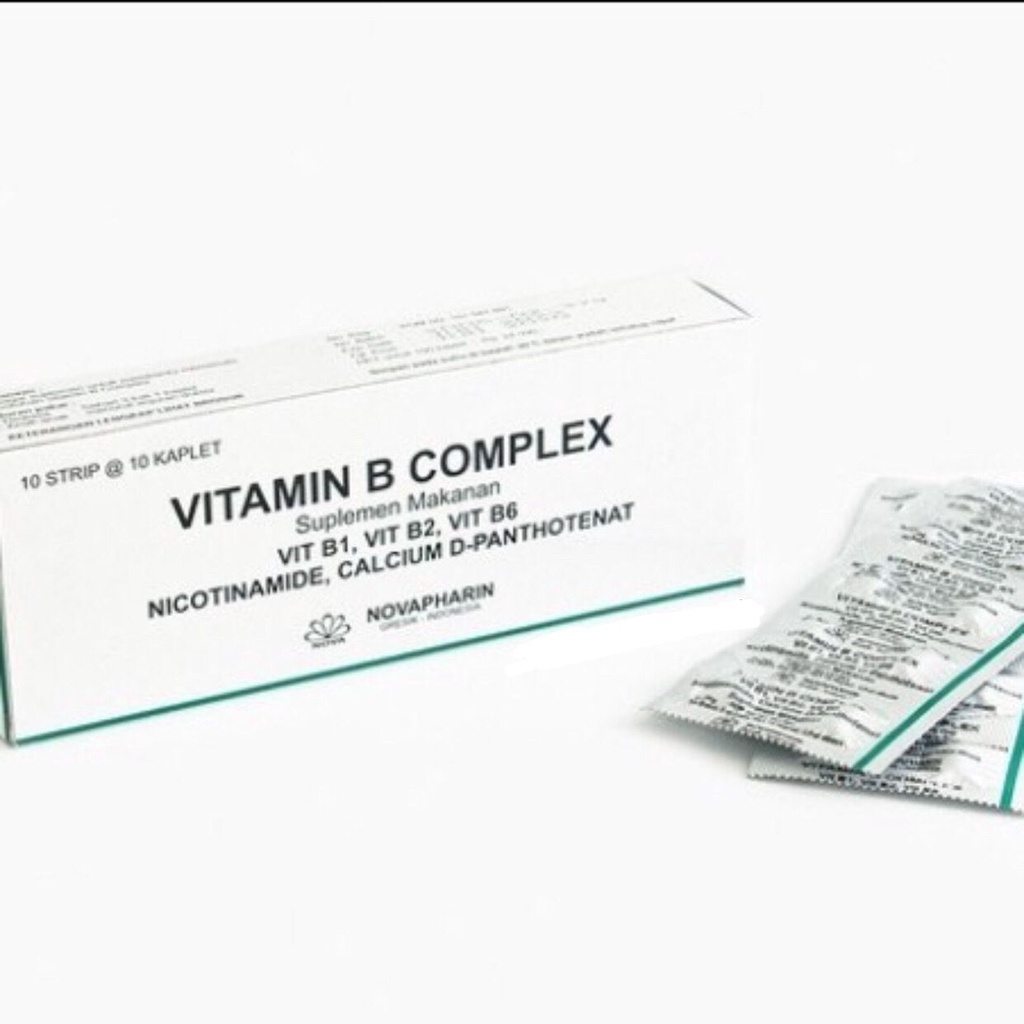 Jual Vitamin B COMPLEX B1, B2, B3, B5, B6 1 Box isi 100 Kaplet Novapharin ORI BPOM Shopee
