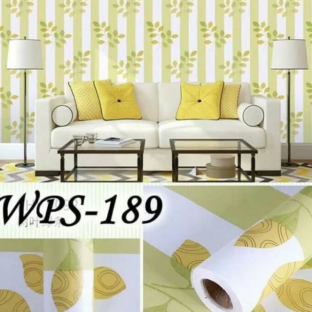 Wallpaper stiker dinding motif daun pudar