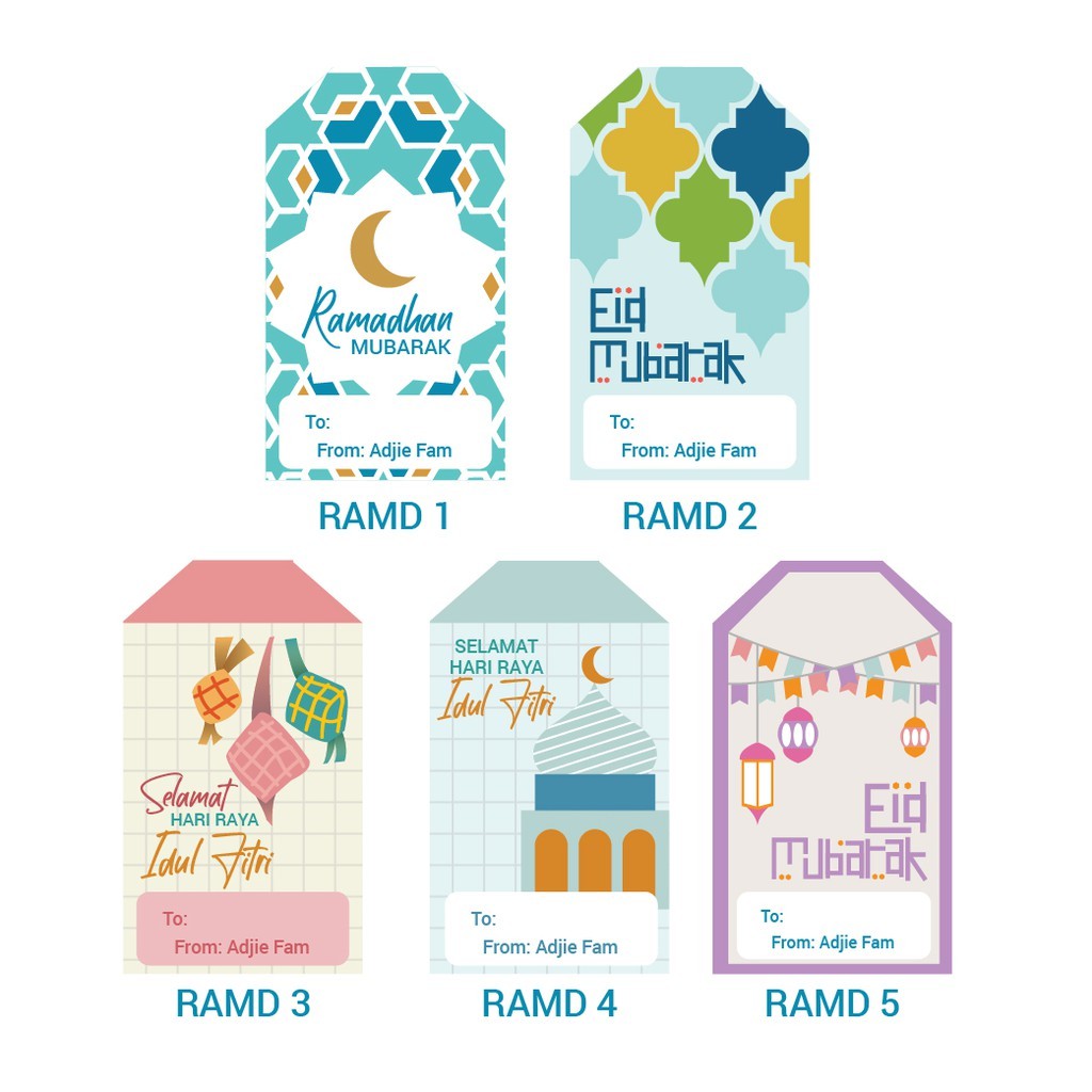

HANGTAG TAG HAMPERS LEBARAN Ramadhan Idul Fitri CUSTOM NAMA kartu