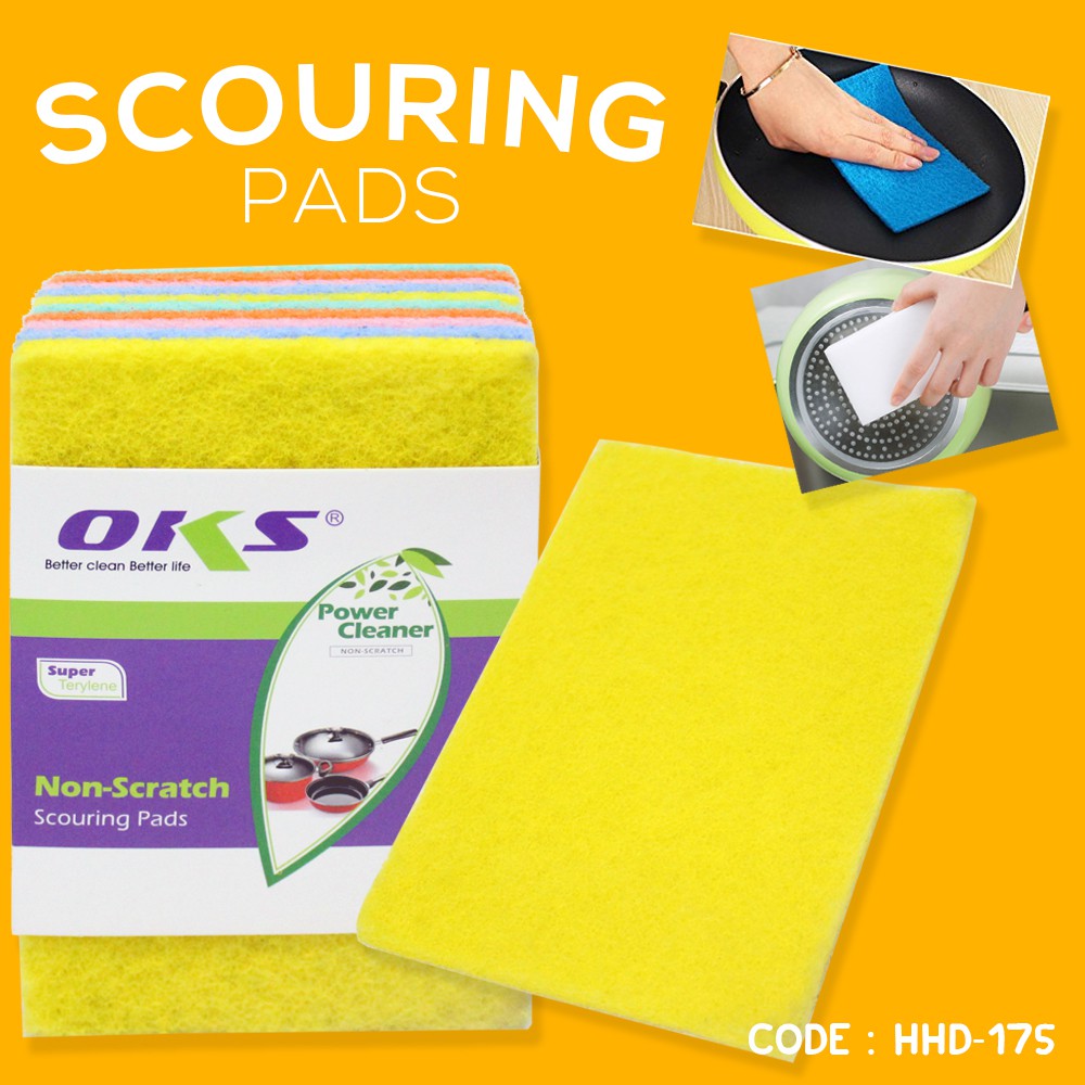 Sabut Sponge Cuci Piring Scouring Pads Spons Pencuci Piring Non Scratch Set isi 10 - HHD-175