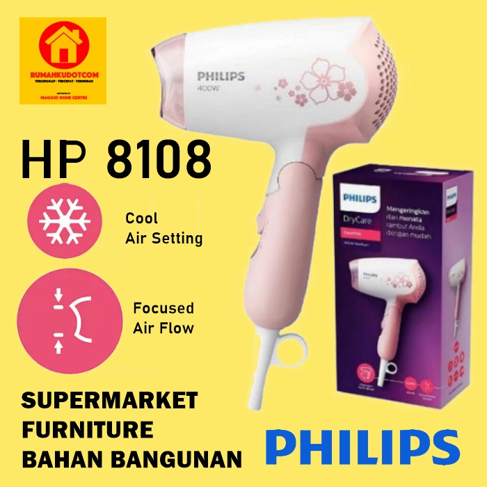 HAIRDRYER PHILIPS - HAIRDRYER TRAVELING - PENGERING RAMBUT TRAVELING - HP 8108 - PHILIPS