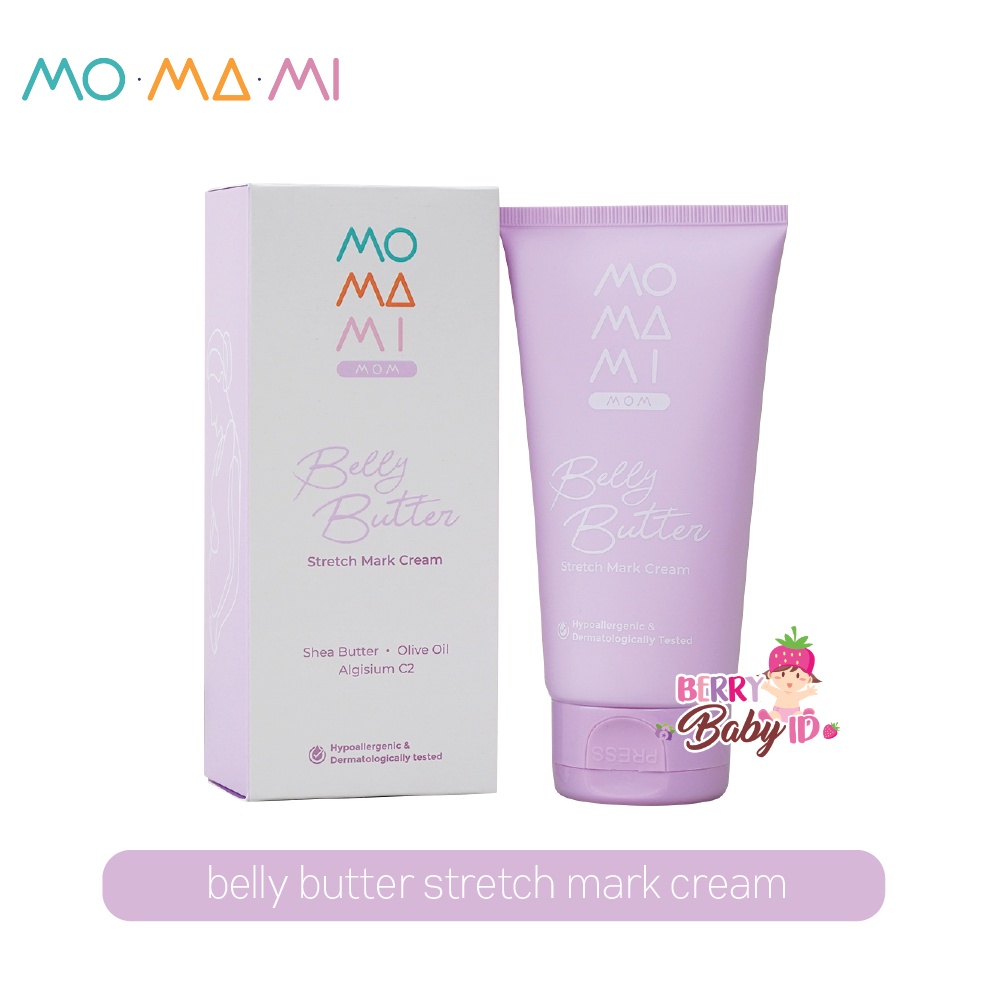 Momami Belly Butter Stretch Mark Cream Krim Penghilang Stretchmark Berry Mart