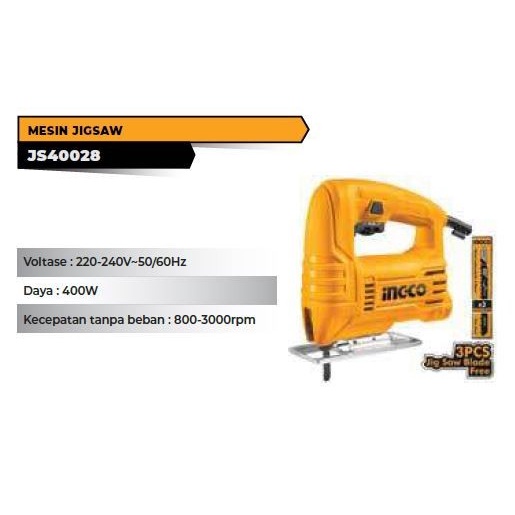 MESIN GERGAJI TANGAN JIGSAW INGCO 400 WATT JS40028