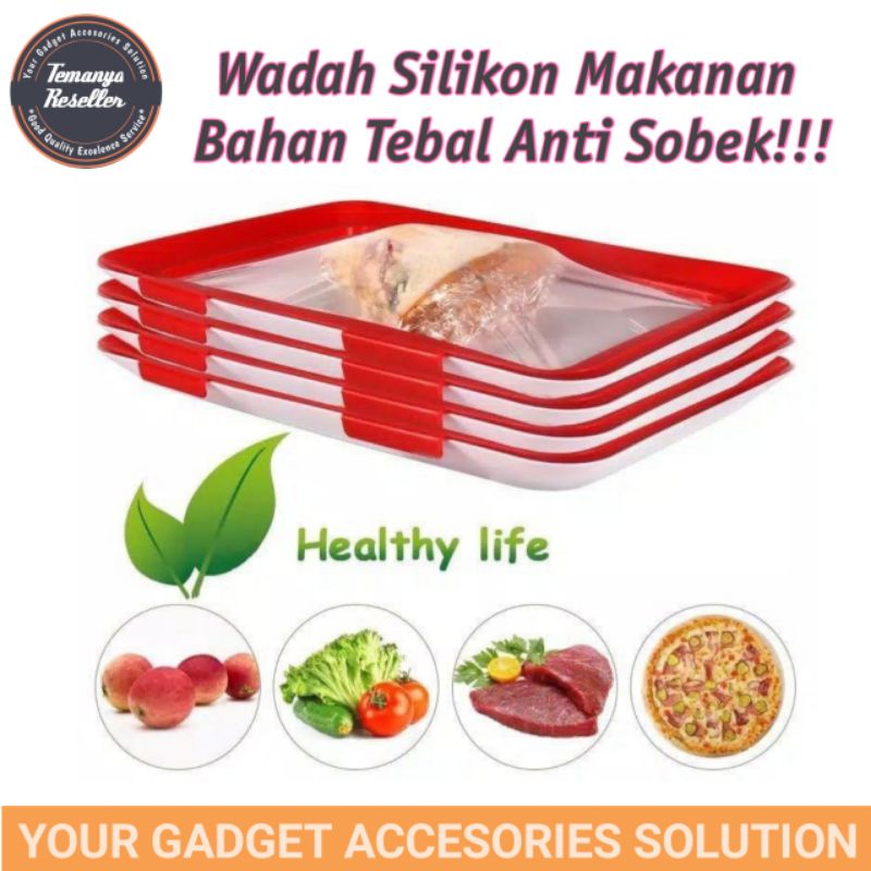 Tray Vacum Wadah Silikon Makanan Food Preservation Vacum Tray Tempat Simpan Makanan