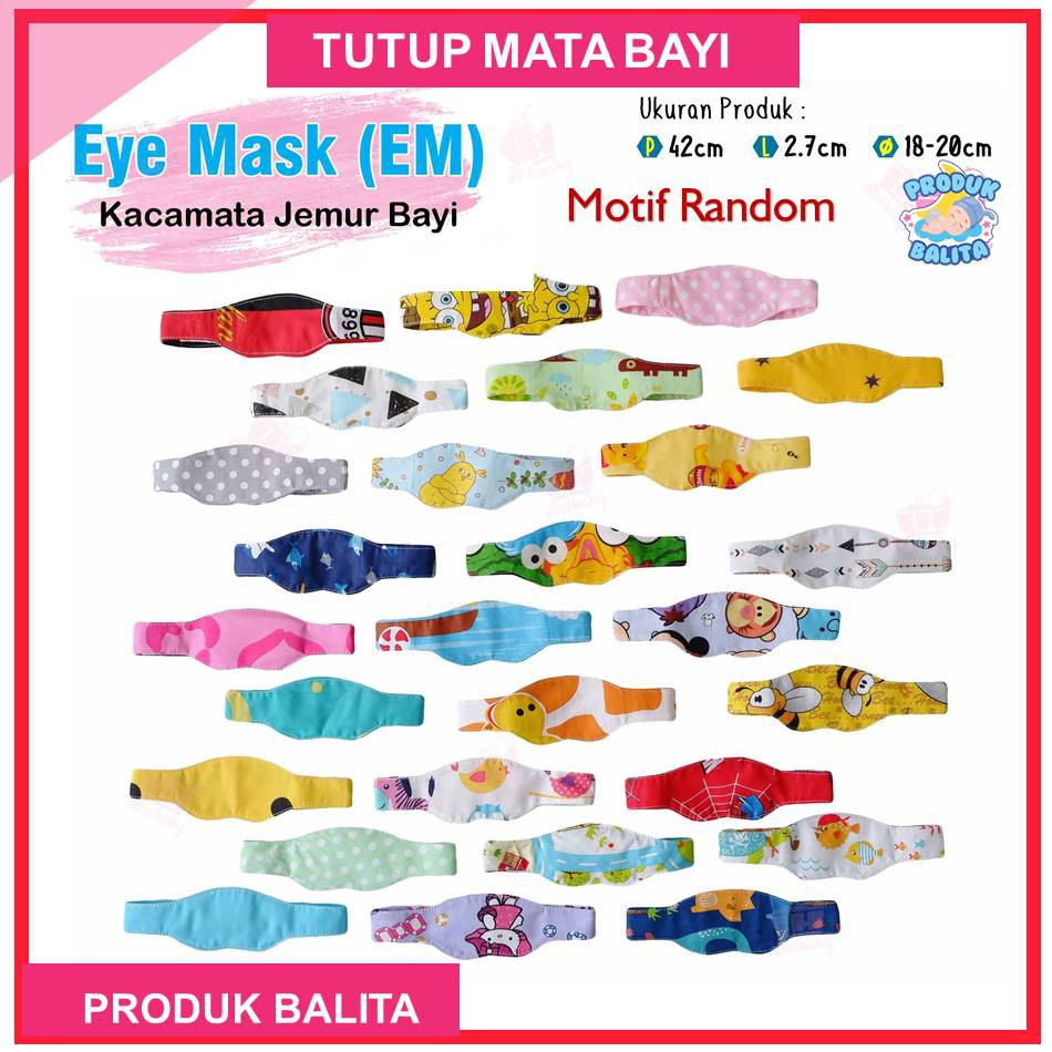 Penutup Mata Bayi Kacamata Jemur Motif Karakter Lucu