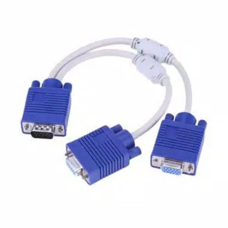 Kabel VGA Splitter / VGA Splitter / Cable VGA Splitter 1 Male - 2 Female / Kabel VGA Cabang 1 - 2