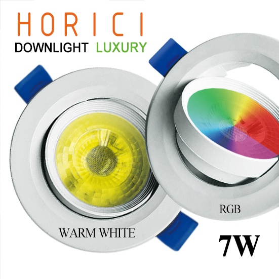 Horici 7W Lampu Ceiling / Downlight Ceiling, Lampu Ceiling Rgb Dan Ww, Rgb Warna Warni