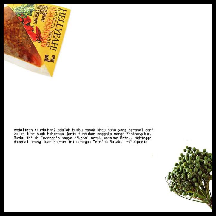 

Ready Stok Sambal Andaliman Hellyeah!