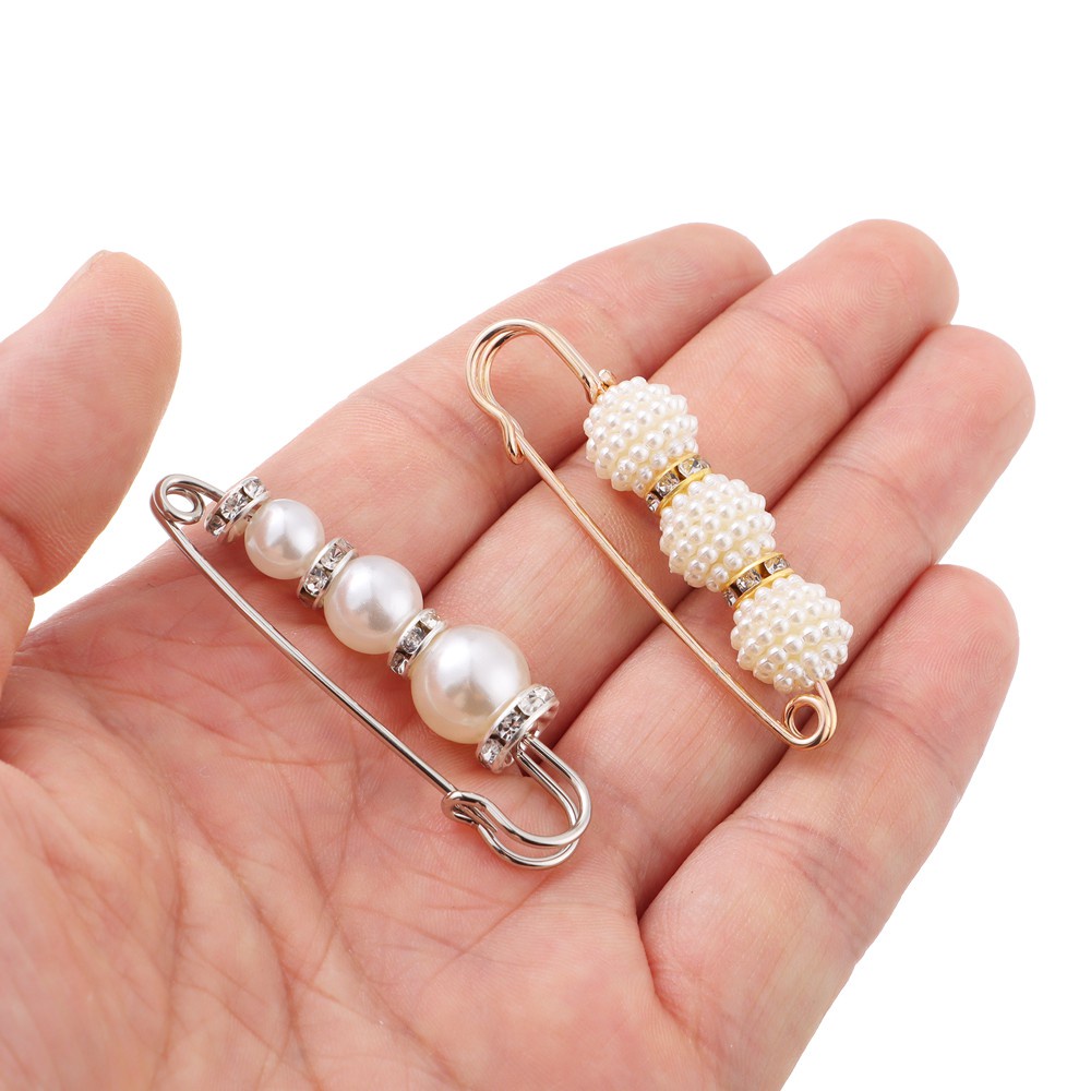 Faux Pearl Flower Shape Women's Clothing Decoration Pin Brooch Safety Buckle