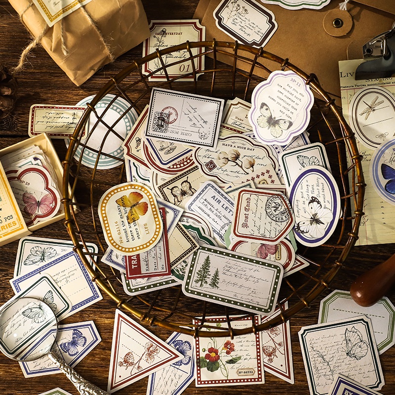 

2pcs/ Label vintage sticker series for scrapbook / journaling / bullet journal/ journal kit / stiker vintage aesthetic
