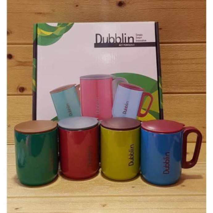 Mug stainless set dubblin polo 4pcs 220ml / Gelas tahan panas dubblin