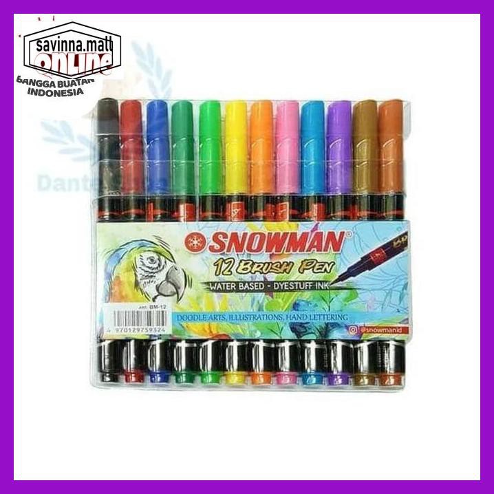 

U0Uo879- Snowman Brush Pen 12 Warna Set Y7Ry688-