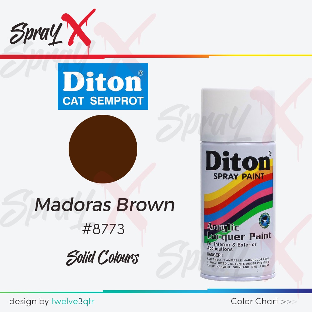 DITON SOLID MADORAS BROWN 8773 / COKLAT KAYU #8773 300ML - SPRAY PAINT / PYLOX / PILOX