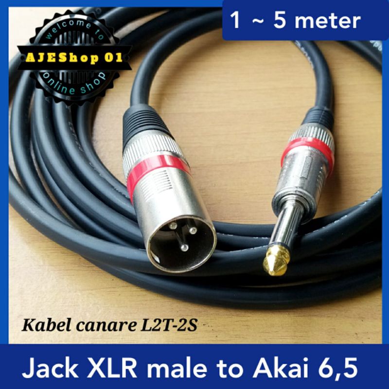 Kabel jack XLR male to akai 6,5 kabel gitar to mixer panjang 1 sampai 5 meter