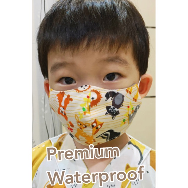 MASKER ANAK kain 3 ply / lapis waterproof &amp; non wp 2 ply Murah motif Termurah