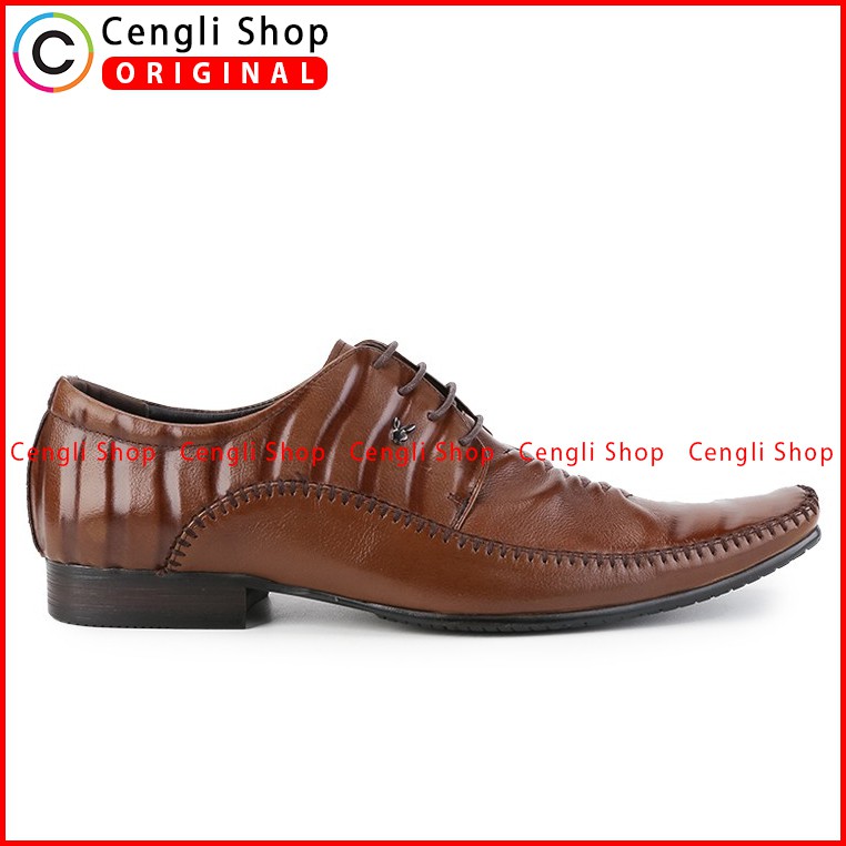 PLAYBOY SEPATU PANTOFEL KULIT FORMAL PRIA ORIGINAL TERBARU COKLAT PL86