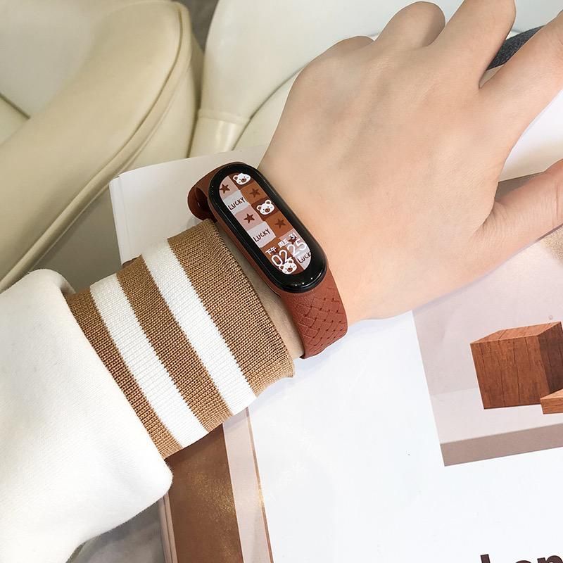 Strap MiBand 3/4/5/6 BRAIDED Tali Pengganti Xiaomi Mi Band 3/4/5/6 Braided Motif Polos