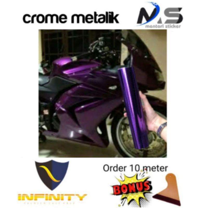 STIKER SKOTLET CROME UNGU/STIKER MOBIL/STICKER CROME METALIK/SKOTLET MOBIL