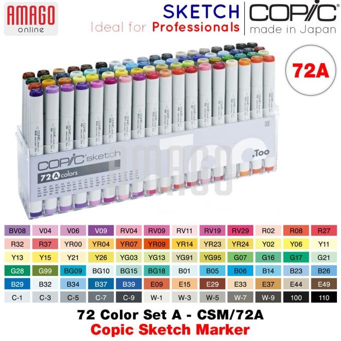 

COPIC SKETCH - 72 COLOR SET A - CSM/72A