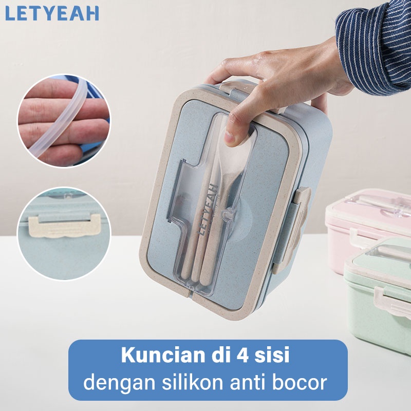 letyeah Lunch box jerami gandum 1500ML/ Bebas BPA