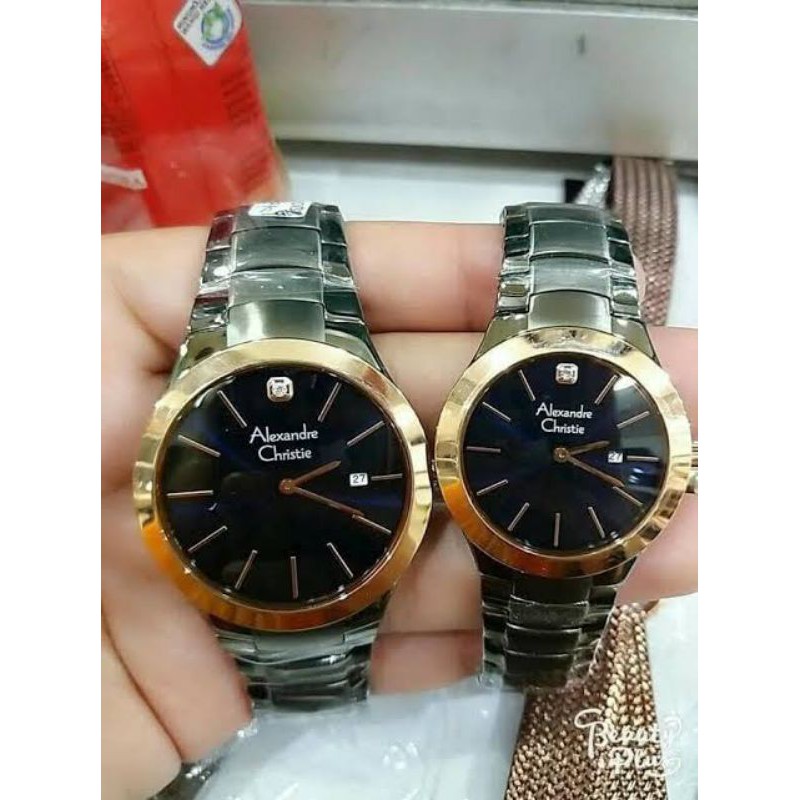 jam tangan alexandre christie ac 8028 pria black gold