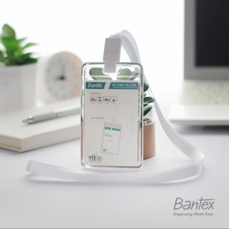 

BANTEX ID Card Transparan Lanyard Name Tag Holder Portrait #8868