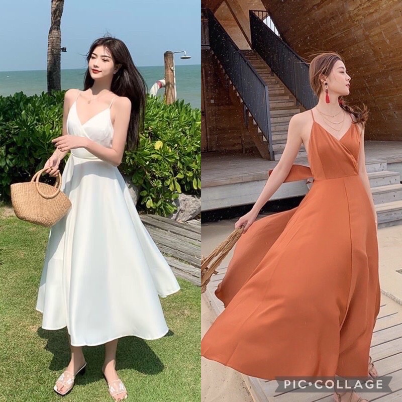 dress pantai korea backless