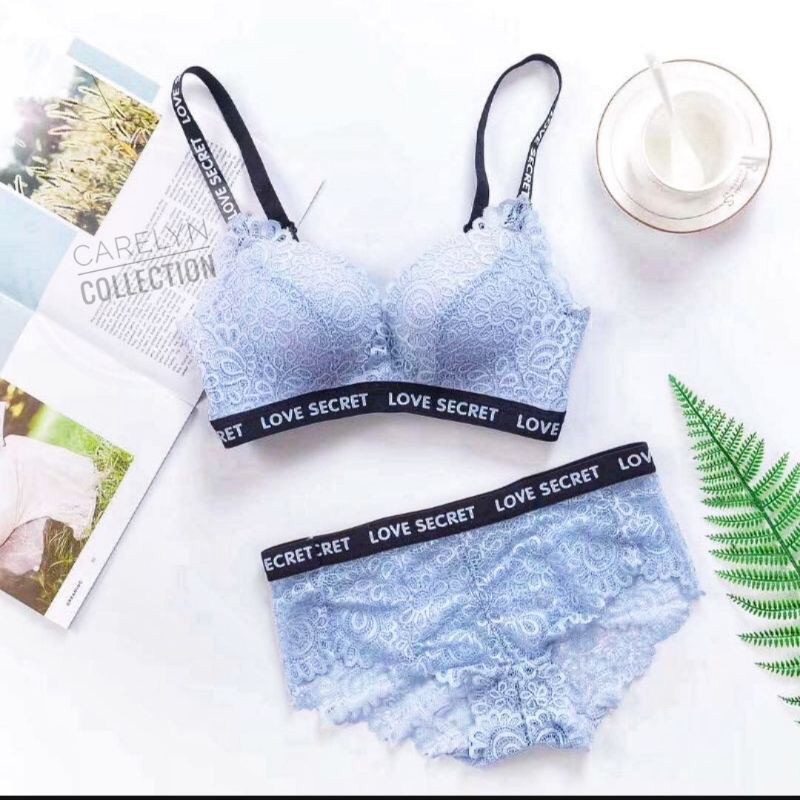 (READY STOCK) Bra Set + CD MOLALA / Bra + Cd Tanpa Kawat Pakaian dalam wanita 32-38AB