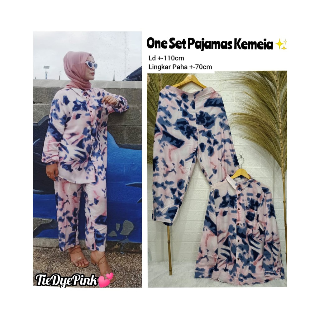 PAJAMAS SET KEMEJA - PAJAMAS TANGAN PANJANG FULL KANCING DEPAN